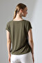 Women's Khaki Draped Stylish Blouse - 7