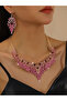 2-Piece Embellished Rhinestone Necklace and Earrings Jewelry Set - 2