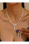 2-Piece Rhinestone Embellished Necklace and Earrings Jewelry Set