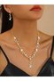 2-Piece Floral Rhinestone Embellished Necklace and Earrings Jewelry Set - 2