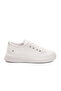 White Lace-Up Leather Women's Sneakers