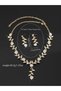 2-Piece Floral Rhinestone Embellished Necklace and Earrings Jewelry Set - 4