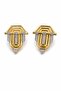 Yellow Knight Women's Steel Stud Earrings - Geometric Art Deco Design - 2