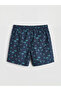 شورت سباحة للرجال من LCW SWIMWEAR باللون الأزرق الداكن قصير الطول بنقشة النخيل - 2