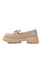 Beige Women's Loafer Shoes - 2