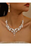 2-Piece Embellished Rhinestone Necklace and Earrings Jewelry Set - 2