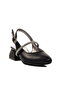 Black Stone Embroidered Girls' Sandals - 3