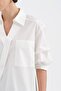 Women's Short Sleeve Design Shirt with V-Neck Front - 5
