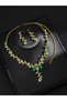 2-Piece Floral Embellished Necklace and Earrings Jewelry Set - 3