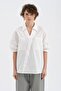 Women's Short Sleeve Design Shirt with V-Neck Front