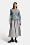 Women's Gray W5 Knitwear Sweater Skirt One Piece Design Dress