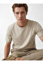 Beige Crew Neck Men's T-Shirt