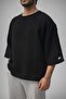 Muslin Fakir Sleeve Oversized Tshirt Black - 5