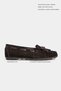 Ferre Bitter Brown Suede Genuine Leather Lace Detailed Flat Sole Women's Loafers Shoes - 3