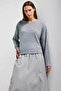 Women's Gray W5 Knitwear Sweater Skirt One Piece Design Dress - 3