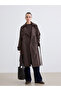 Nevavm Women's Double-Breasted Collared Belted Trench Coat - 2