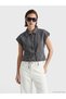 Vizyon New Season Shirt Collar Women's Jean Vest