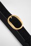 Mira Genuine Suede Leather Gold Buckle Women's Belt - 4