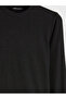 Lcw Modest Women's Black Crew Neck Rhinestone T-Shirt - 7