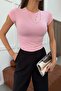 Ruched Detail Tshirt Pink