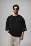 Muslin Fakir Sleeve Oversized Tshirt Black