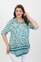 Women's Mint Green Patterned Viscose Plus Size Shirt - 3