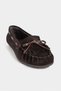 Ferre Bitter Brown Suede Genuine Leather Lace Detailed Flat Sole Women's Loafers Shoes - 7