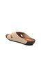 Beige Faux Leather Women's Slippers - 4