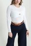New Season Buckle Detail Long Sleeve Women's Stretch Fabric Sandy Blouse 437342 - 3