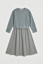Women's Gray W5 Knitwear Sweater Skirt One Piece Design Dress - 5