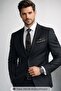 Beige Navy Blue Gray Patterned Brown Woven Fabric Handkerchief Slim Fit Tie // Sdk-2611-5 - 4
