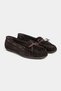 Ferre Bitter Brown Suede Genuine Leather Lace Detailed Flat Sole Women's Loafers Shoes - 5