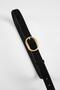 Mira Genuine Suede Leather Gold Buckle Women's Belt - 3