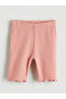 Nevavm Girls' Shorts Leggings with Elastic Waist and Ribbed Design