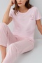 Modal Cotton Piece Short Sleeve Women's Pajama Set Plus Size Option - 3
