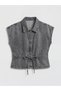 Vizyon New Season Shirt Collar Women's Jean Vest - 4
