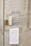 Shiny Silver Modern Bathroom Shelf Adhesive Shower Organizer Paper Towel Holder - 2