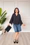 Modal Black Shirt with Single Pleat Detail on the Back - 2