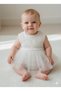 Baby Girl Tulle Skirted Bodysuit Dress with Heart Detail Baby Dress - 2