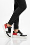 White Black Red Lace-Up Unisex Sneakers