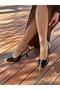 Black Patent Leather (Blue) Gold Metal Part Detail Women's Stiletto - 4