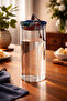 1000 ml Borosilicate Glass Airtight Dark Blue Fabric Covered Jar with Bamboo Lids, Diameter: 8 Cm, Height: 25 cm - 3
