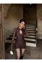 Halter Neck Front Pearl Buttons Drop Decollete E Stretchy Classy Elegant D Lace Guipure Mini Dress - 3