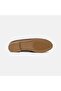 Women's Brown Metal Gold Buckle Accessory Leather Loafers - 5