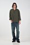 Textured Khaki Muslin Shirt - 2