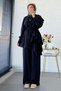 Premium Design Side Bag Ruffled Double Set - Black - 8