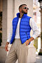 Men's Winter Lined Basic S.Blue Puffer Vest - 5