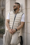 Men's Winter Lined Basic Cream Puffer Vest - 6