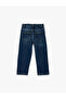 Comfortable Fit Snap Fastener Paperbag Pants with Elastic Waist Denim - 2