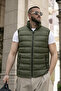 Men's Winter Lined Basic Khaki Puffer Vest